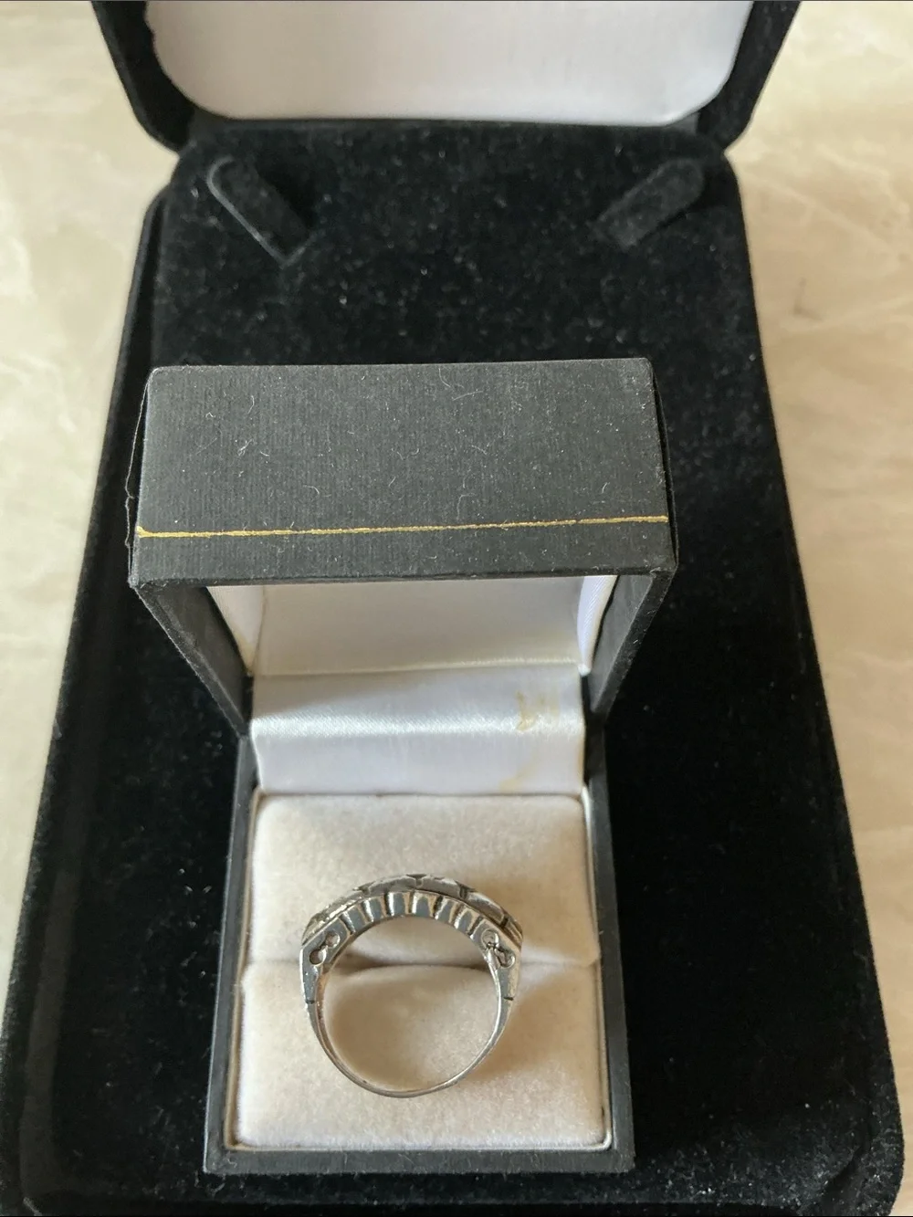 Sterling Silver Floral Band Ring - Silver